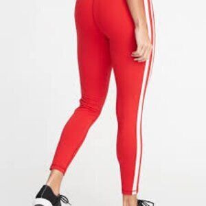 Feathers Red/White Track Pants Elastic Waist/Pull-On Leggings Joggers Lounge XL